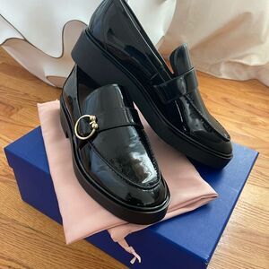NWT. Stuart Weitzman Leather Loafers Black Shoes